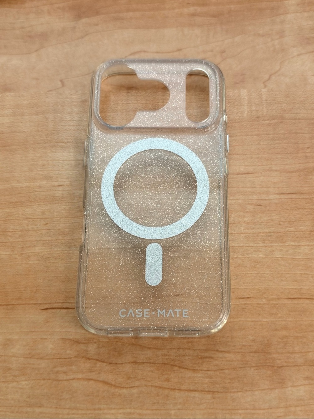 iPhone 17/18 pro Case-Mate Clear Glitter MagSafe Compatible iPhone Case - Silver